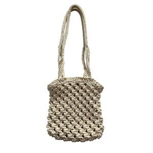 Miista London Mini Rope Crochet Bag in Cream
